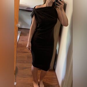 Lanvin Brown Midi Sweater Dress - size 6 - very good condition